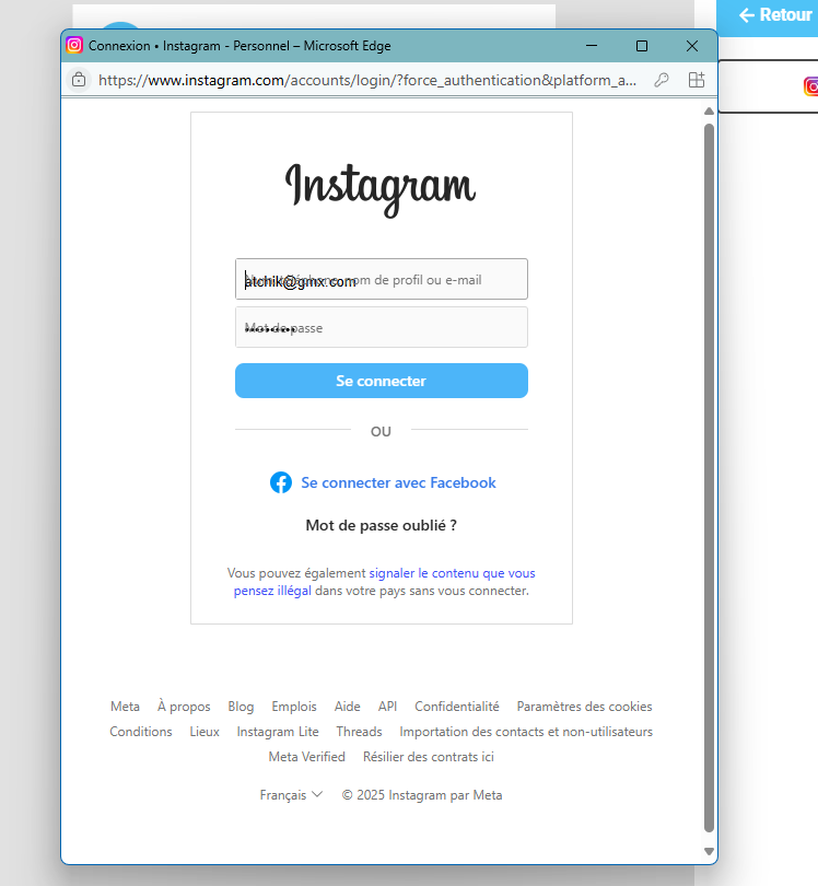 Social network conneciton pop-up